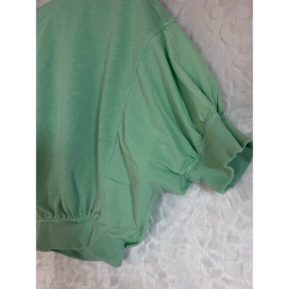 Anthropologie Pilcro Cropped Batwing Sweatshirt Mint Green Retro Style Top Med - Picture 7 of 12